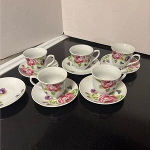 Set of demitasse cups and saucers